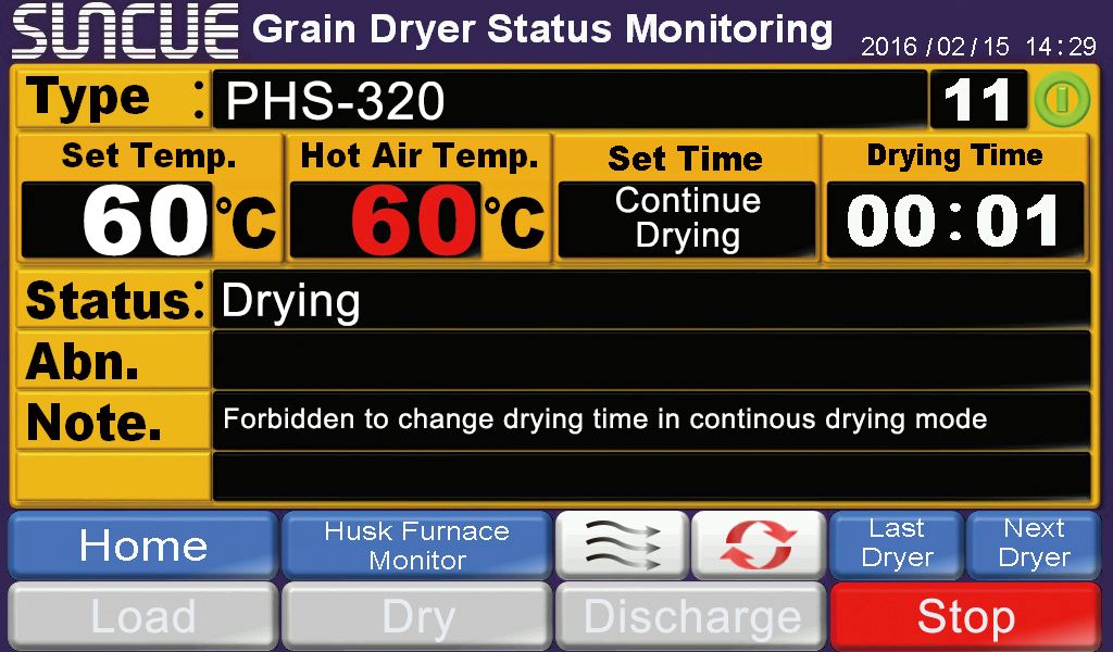  Grain Dryer Status Monitoring